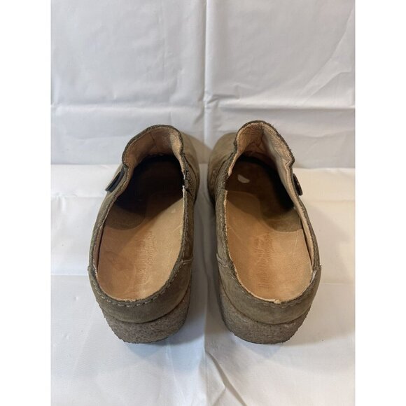 Timberland Mule Shoes Women's  Size 7 Green Brown Nubuck Comfort Gum Crepe Wedge - Picture 11 of 16